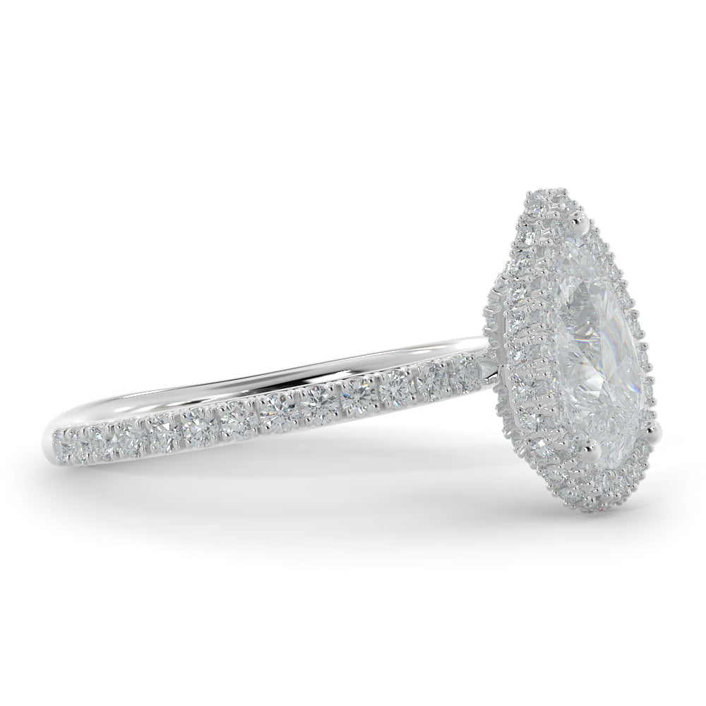 Accent Diamonds Natural Pear Cut Diamond Engagement Ring