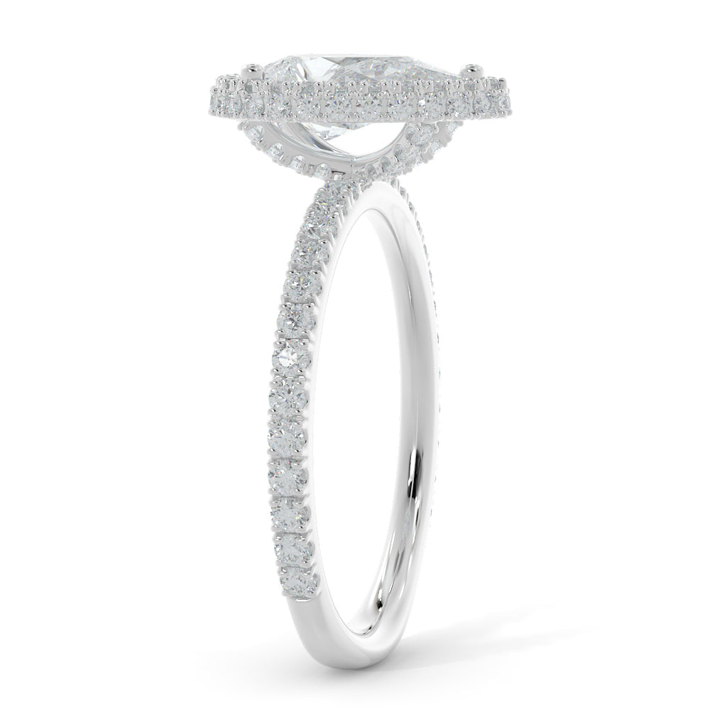 Accent Diamonds Natural Pear Cut Diamond Engagement Ring