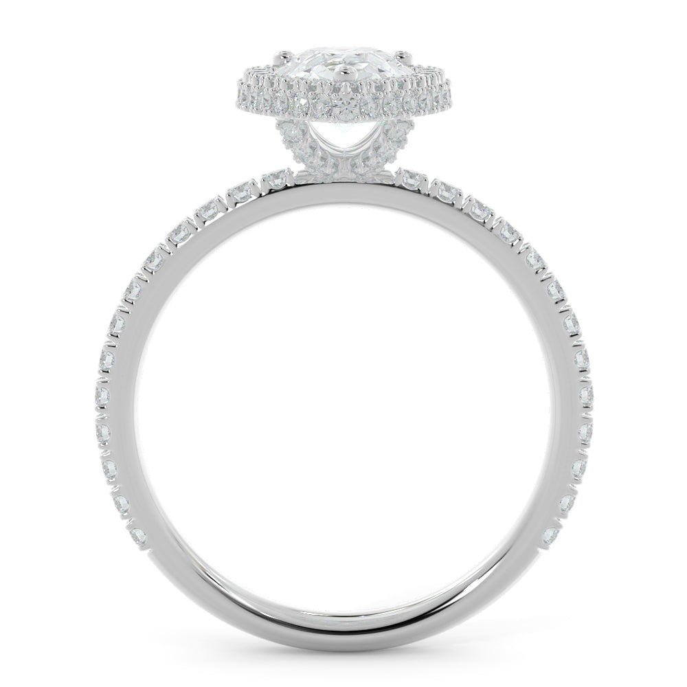 Accent Diamonds Natural Pear Cut Diamond Engagement Ring