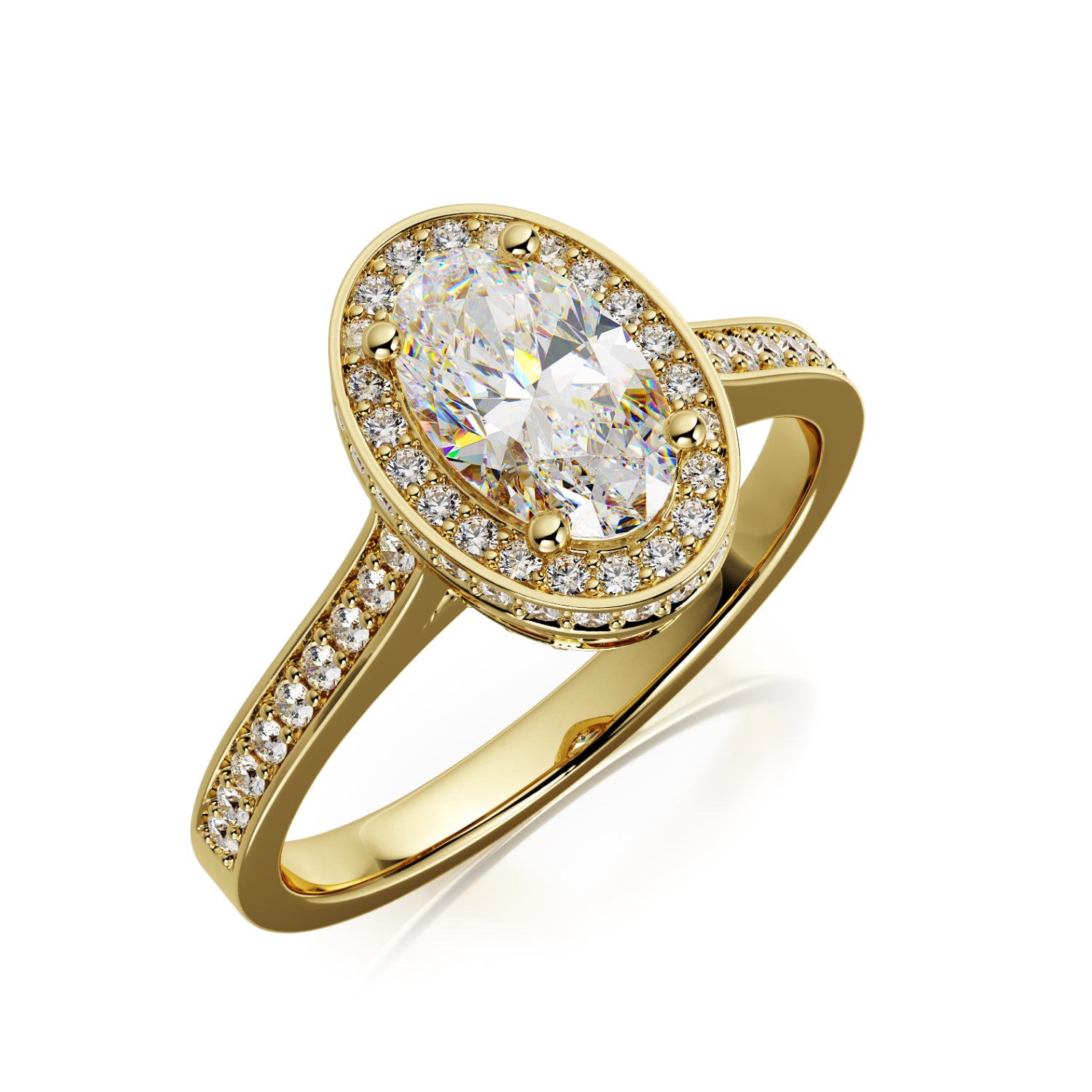 Vintage Channel Natural Oval  Diamond Engagement Ring