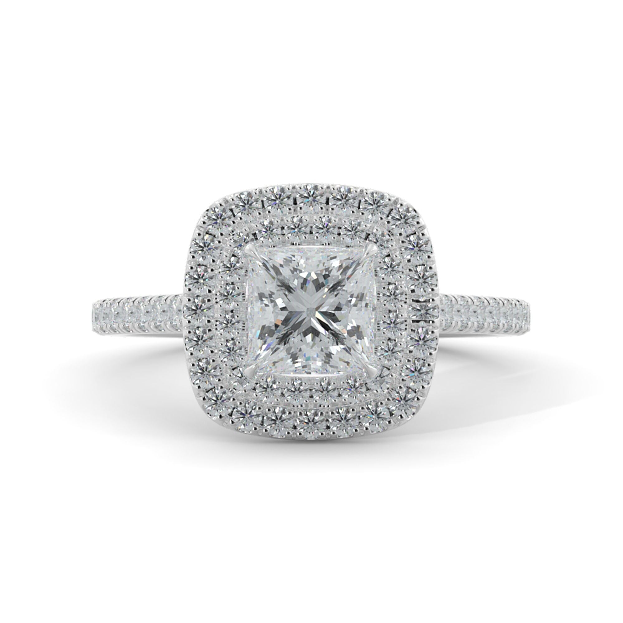 Sole - Accent Diamonds Natural Princess  Diamond Engagement Ring
