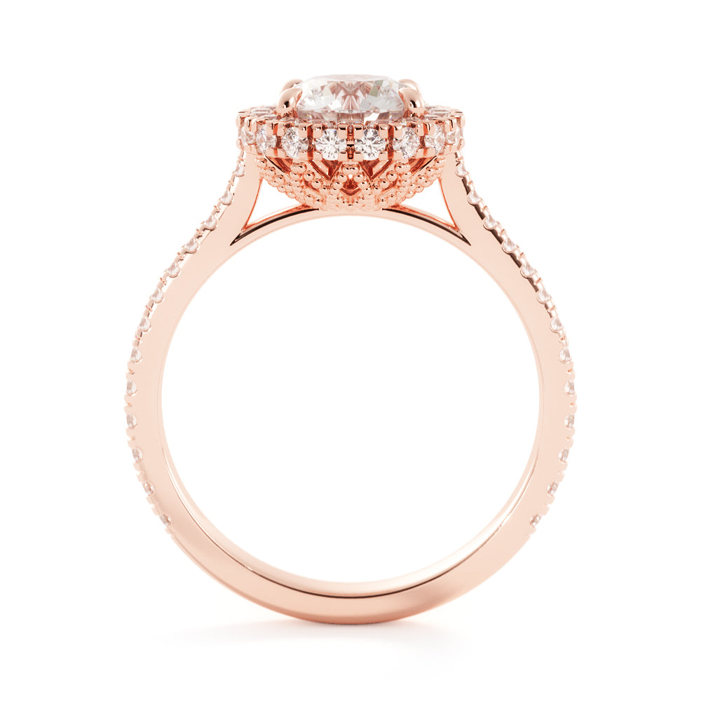 Decorative Natural Round Diamond Engagement Ring
