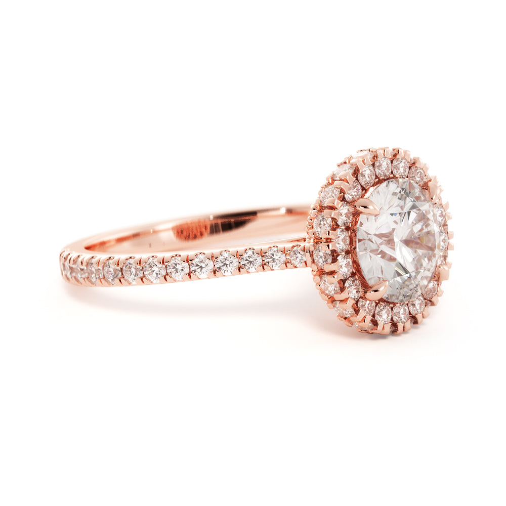 Decorative Natural Round Diamond Engagement Ring