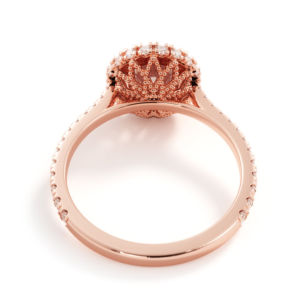 Decorative Natural Round Diamond Engagement Ring