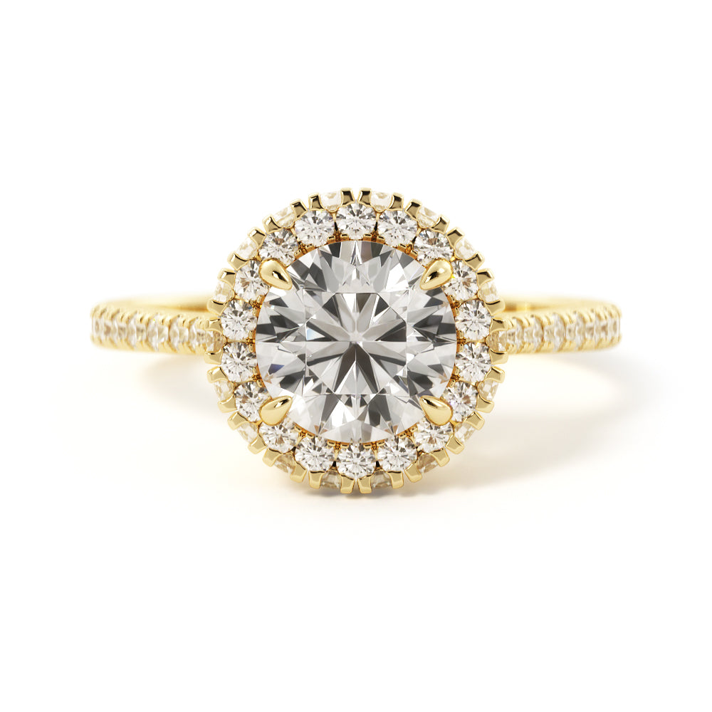 Decorative Natural Round Diamond Engagement Ring