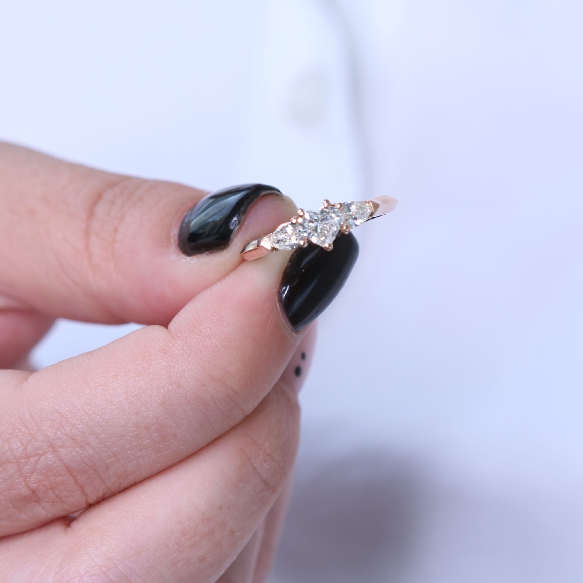 Decorative settings Natural Heart  Diamond Engagement Ring