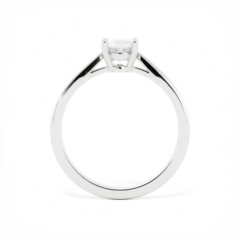 Descending Natural Oval  Diamond Engagement Ring