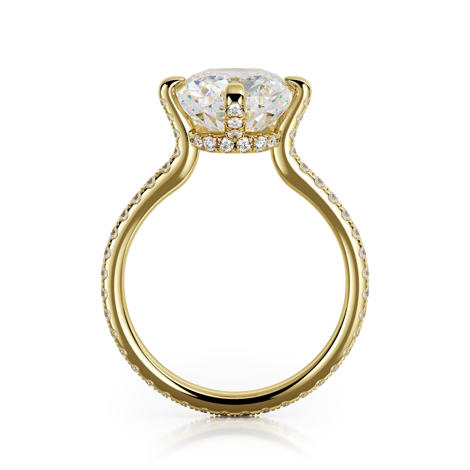 Hidden Halo Natural Cushion Cut Diamond Engagement Ring