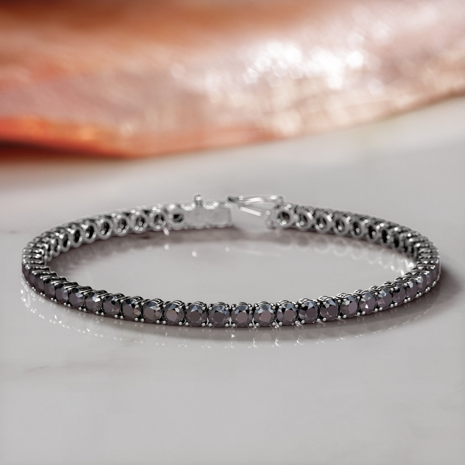 Natural Black Diamond Tennis Bracelet