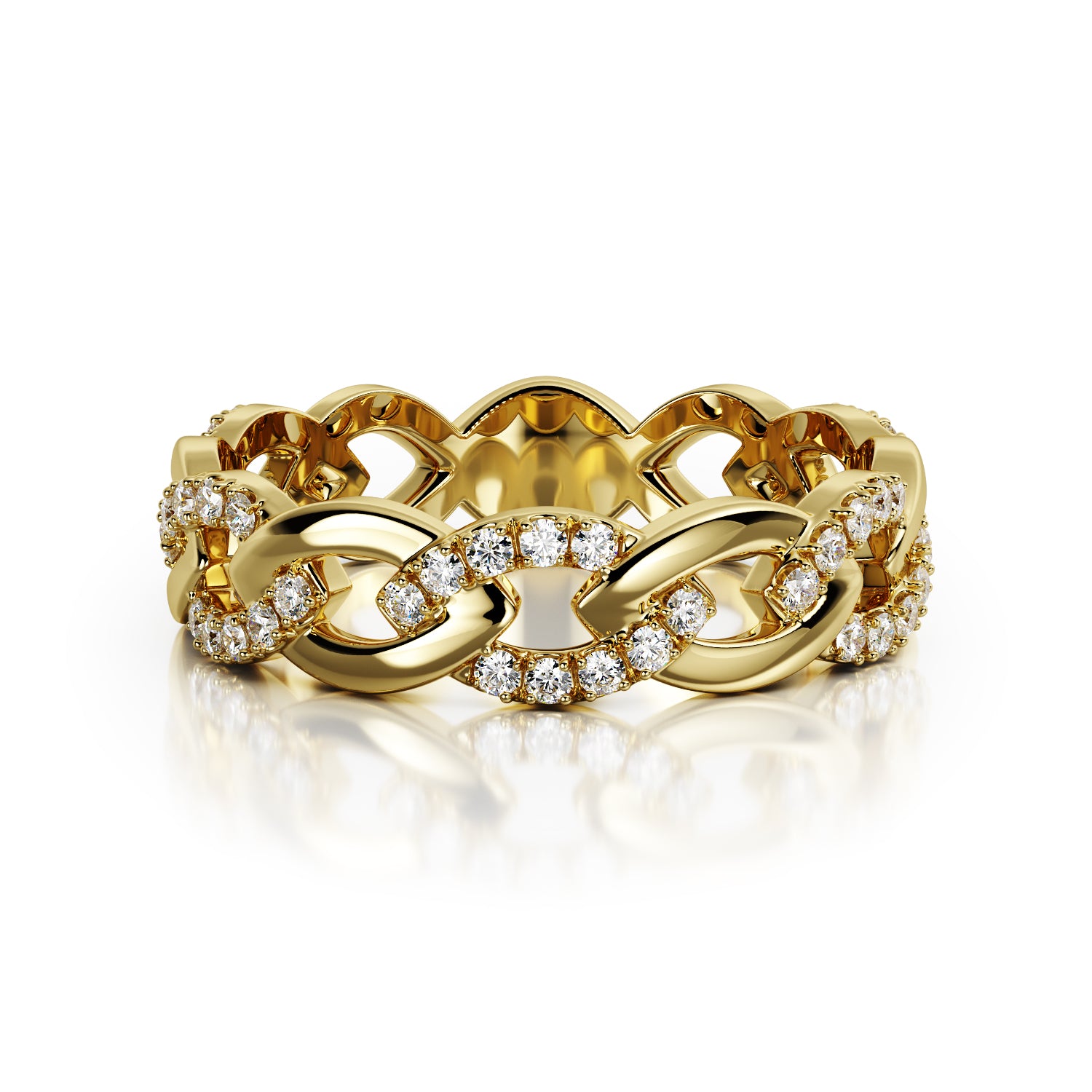 Bold Natural Round cut Diamond Wedding Band