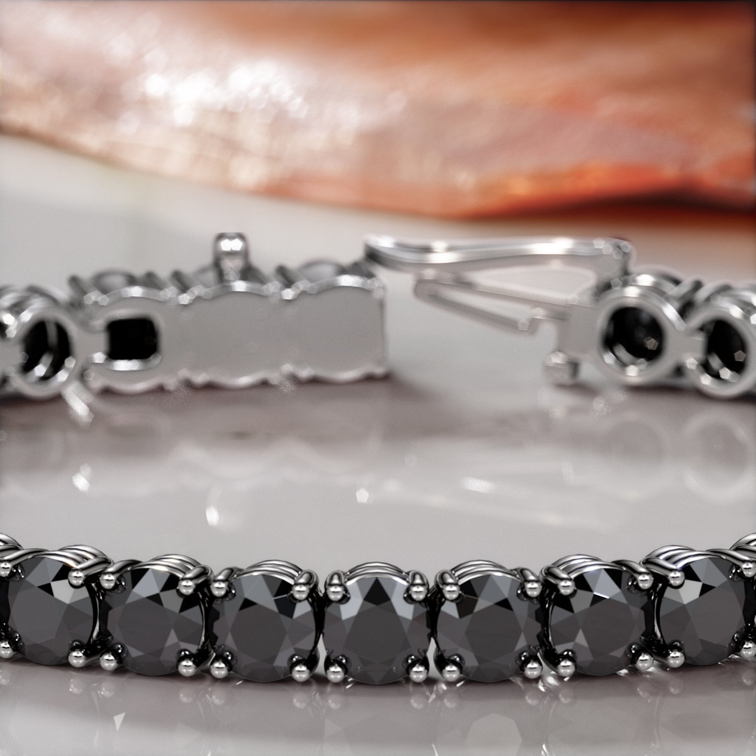 Black Diamonds Tennis Bracelet in White gold