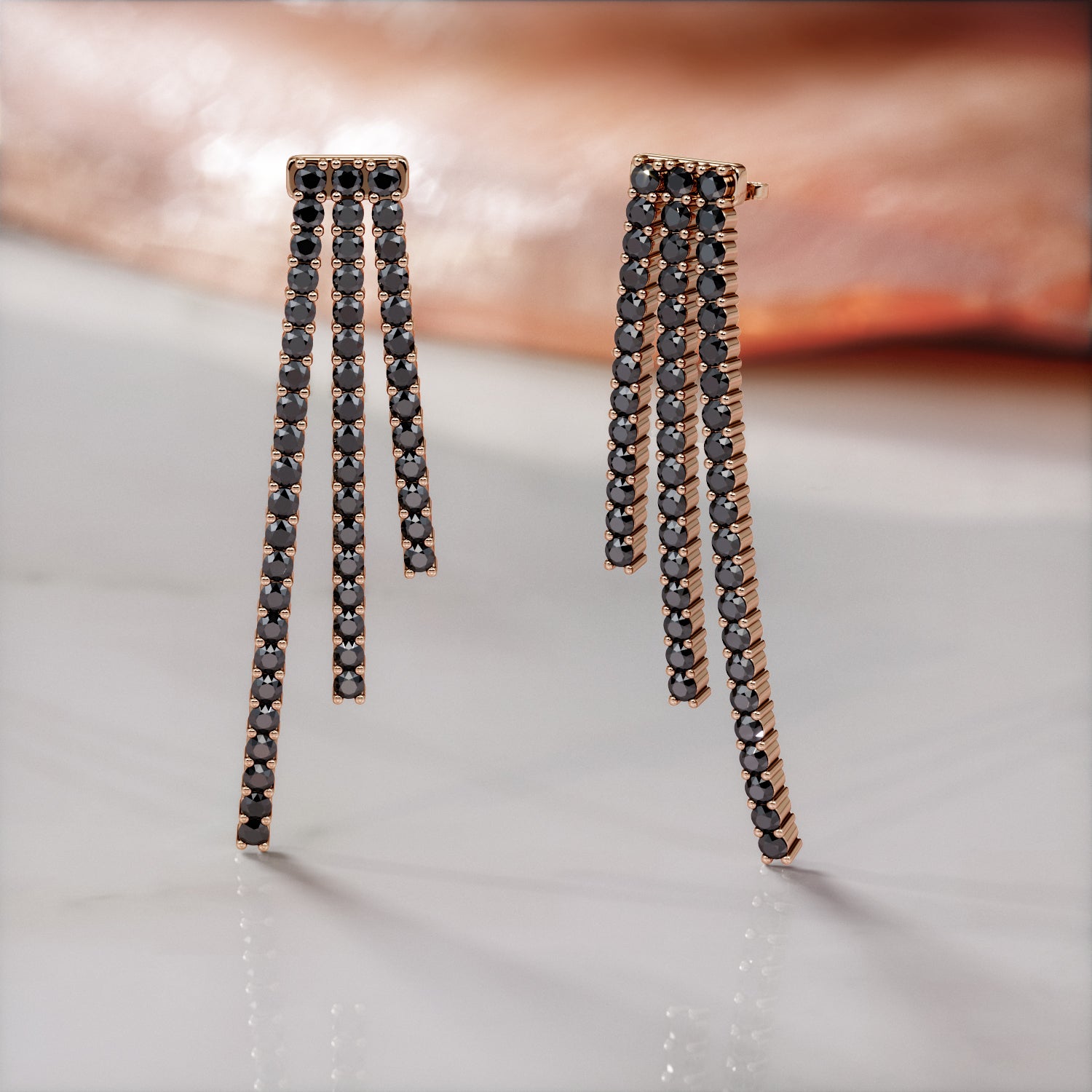 Dangle Natural Black Diamond Earring