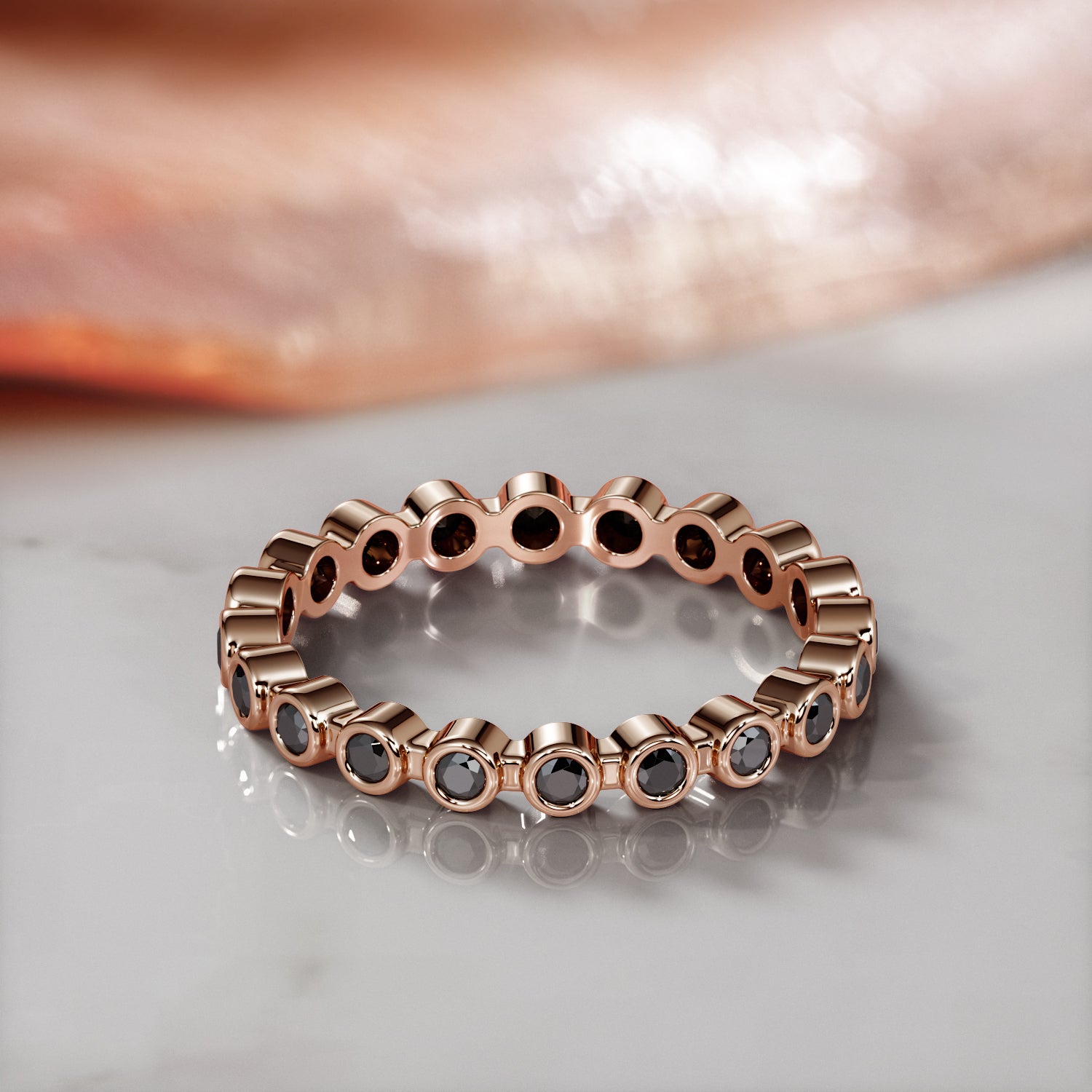 Eternity Natural Black Diamond Wedding RIng
