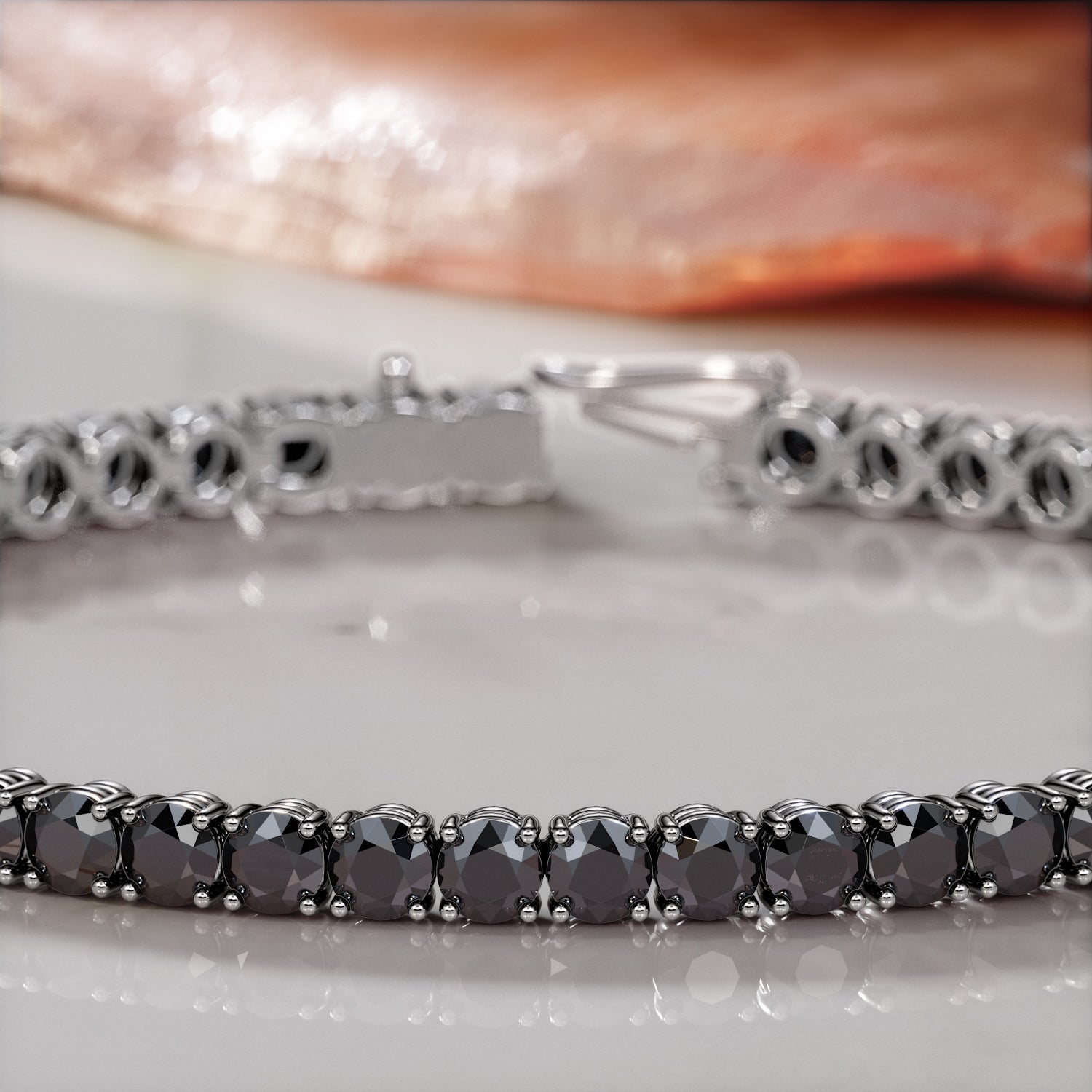 Natural Black Diamond Tennis Bracelet