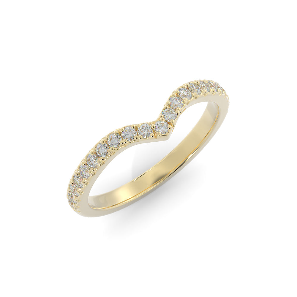 Soft Light - V-Band Natural Round cut Diamond Wedding Band