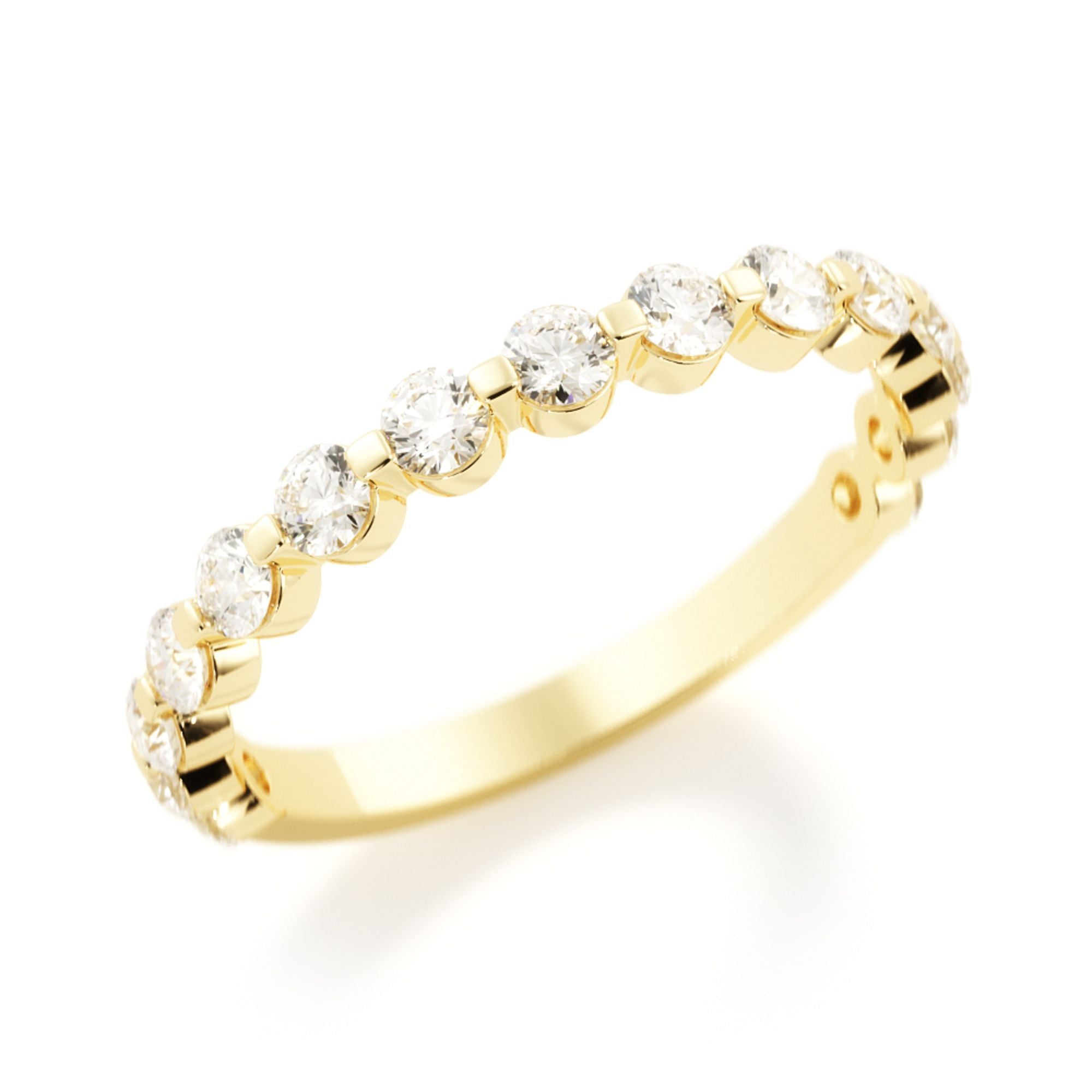 Half Eternity Natural Round cut Diamond Wedding Band