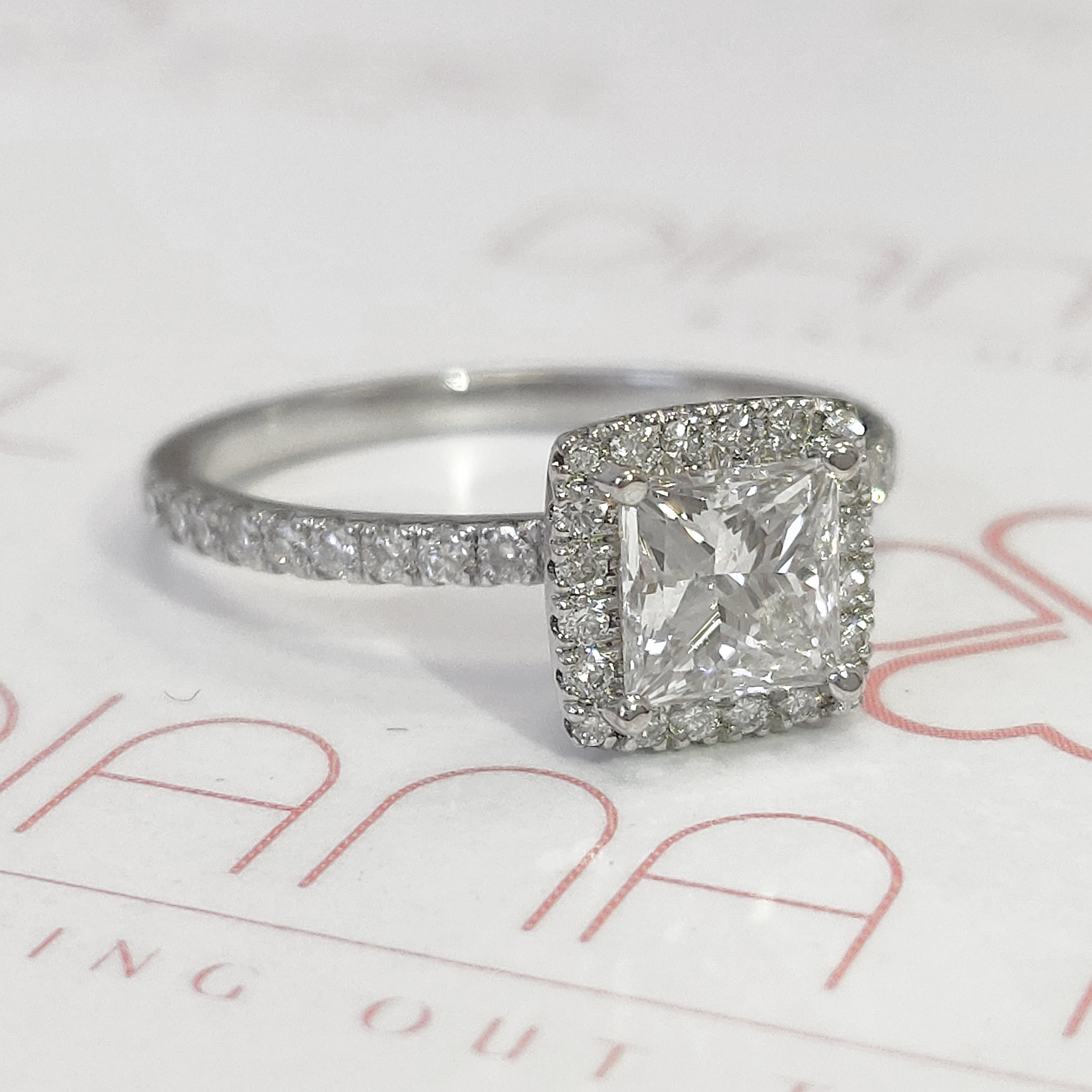 Accent Diamonds Natural Princess  Diamond Engagement Ring