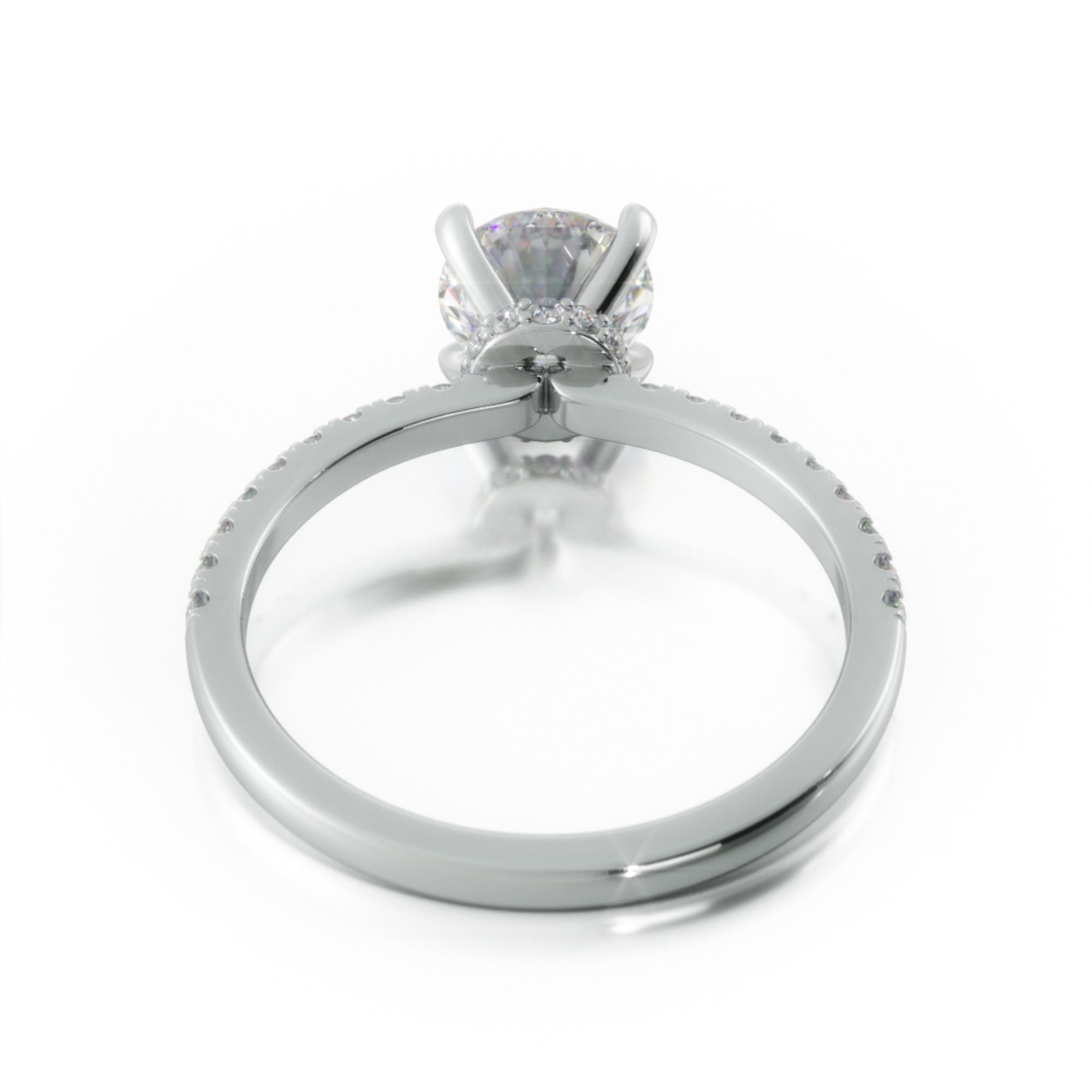 Lantern - Hidden Halo Natural Round  Diamond Engagement Ring