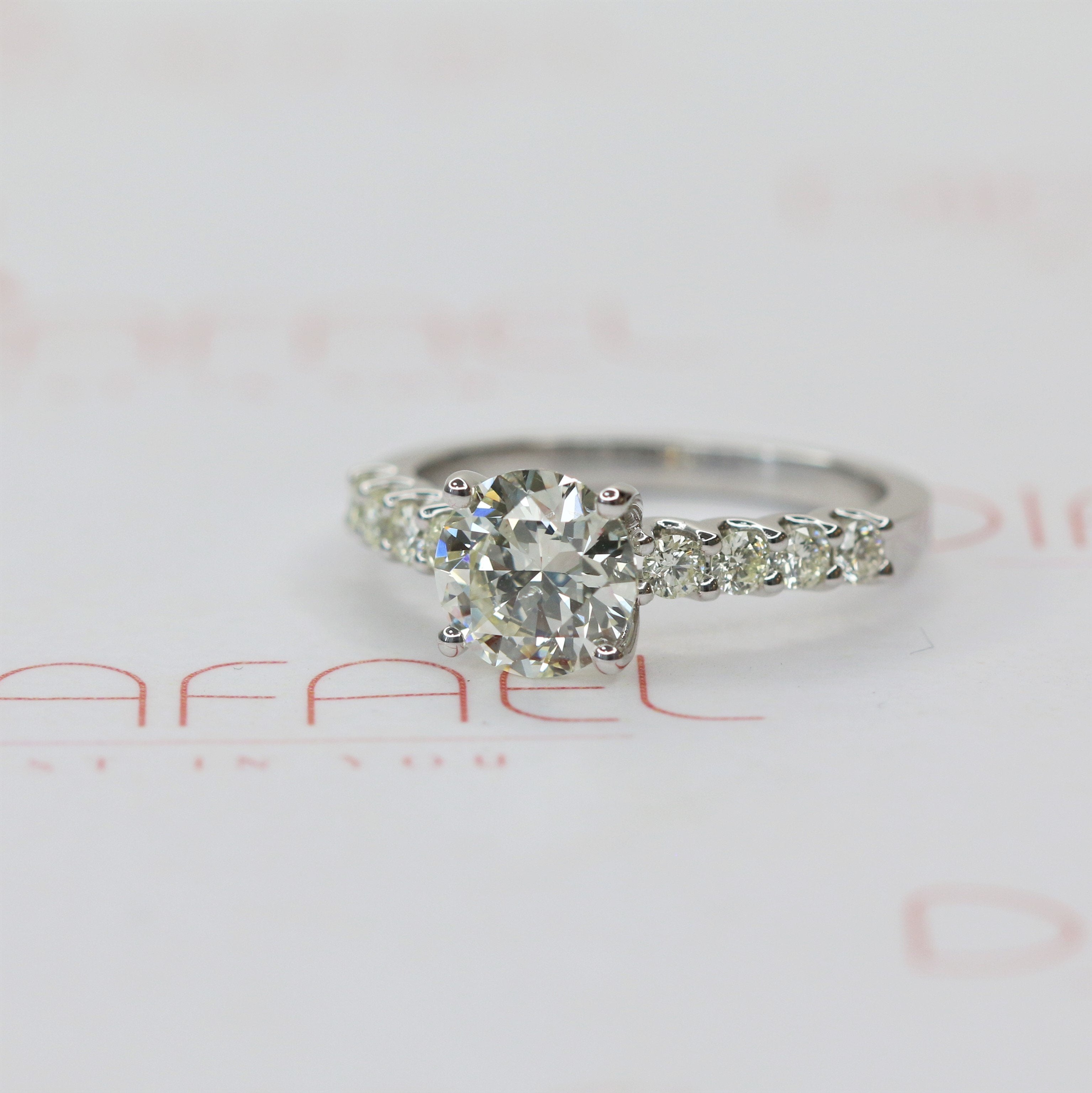 Accent Diamonds Natural Round  Diamond Engagement Ring