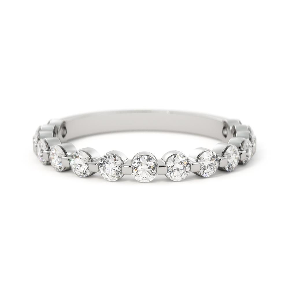 Snowfall - Half Eternity Natural Round cut Diamond Wedding Band