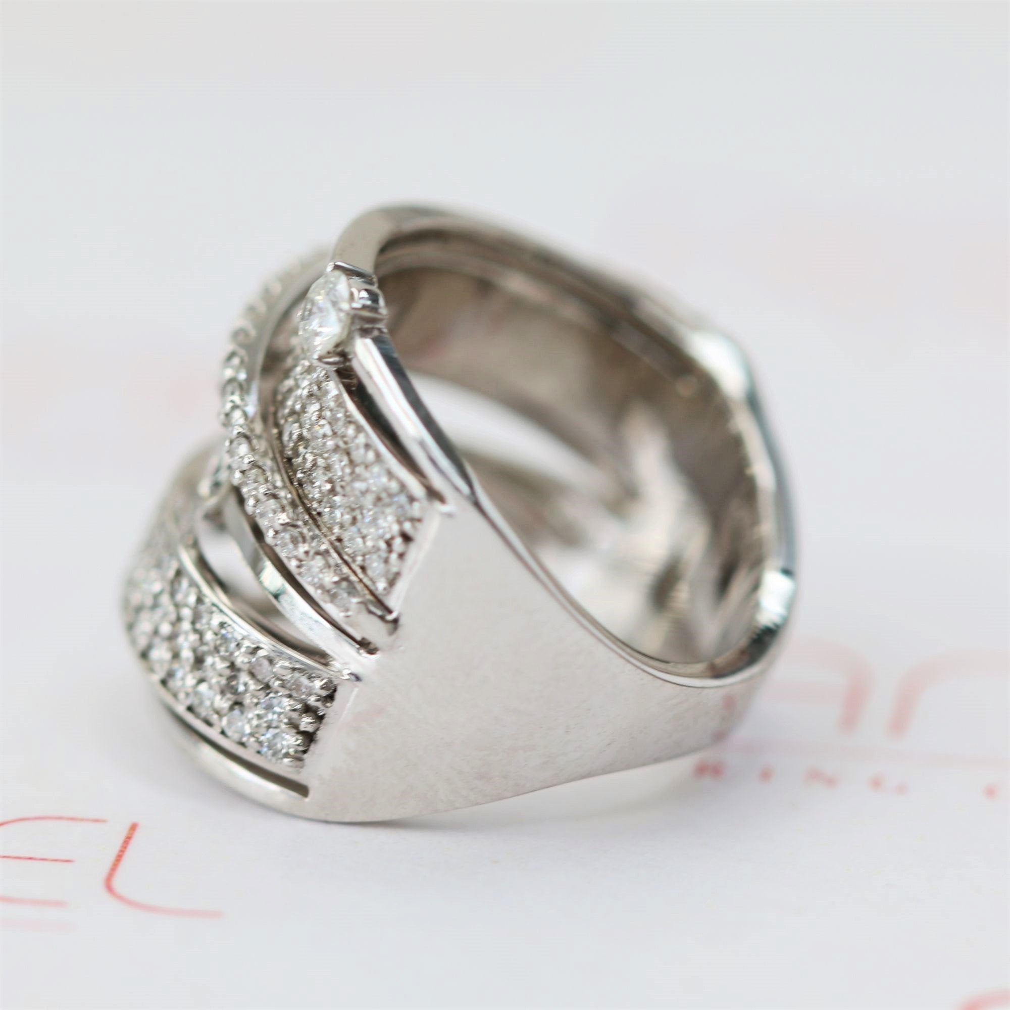 Multi Layered Natural Round cut Diamond Wedding Band