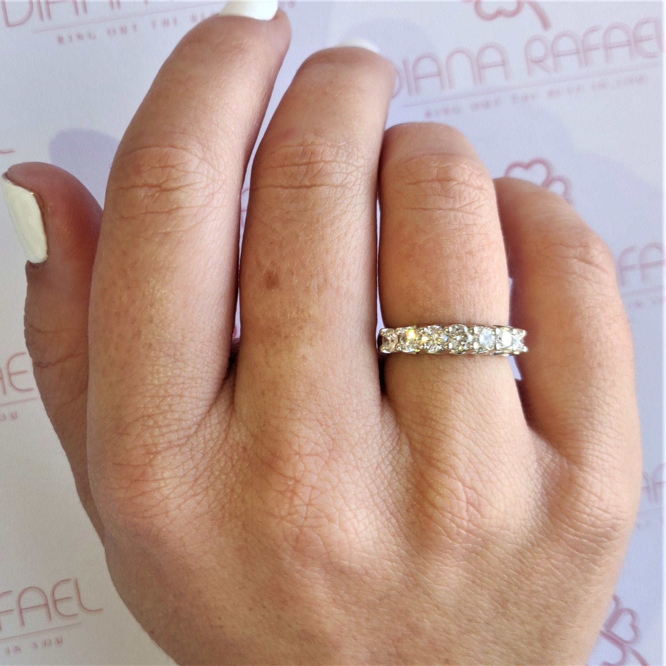 Sunce - Half Eternity Natural Round cut Diamond Wedding Band