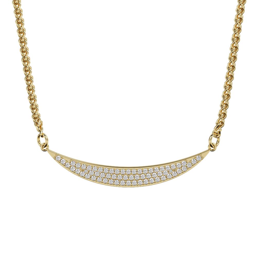 Natural Diamond Pav'e Pendant with a Yellow Necklace