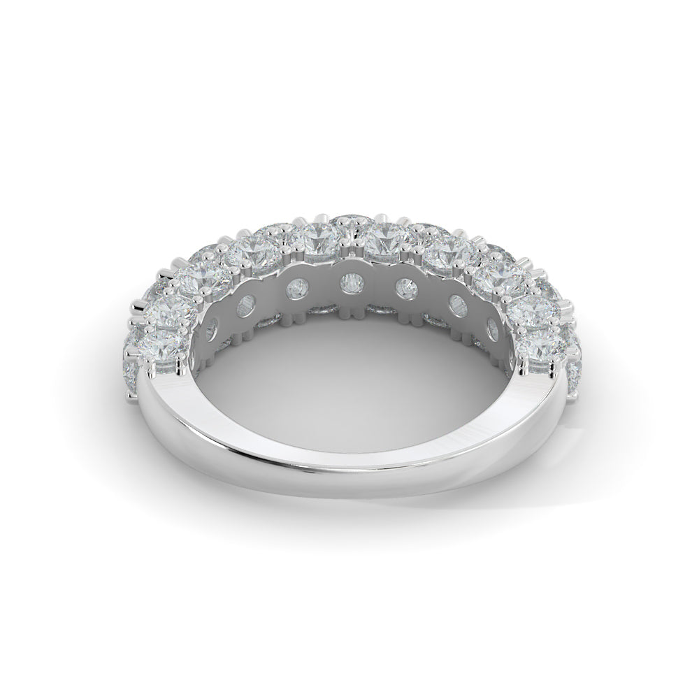 Starburst - 3-Row Natural Round cut Diamond Wedding Band