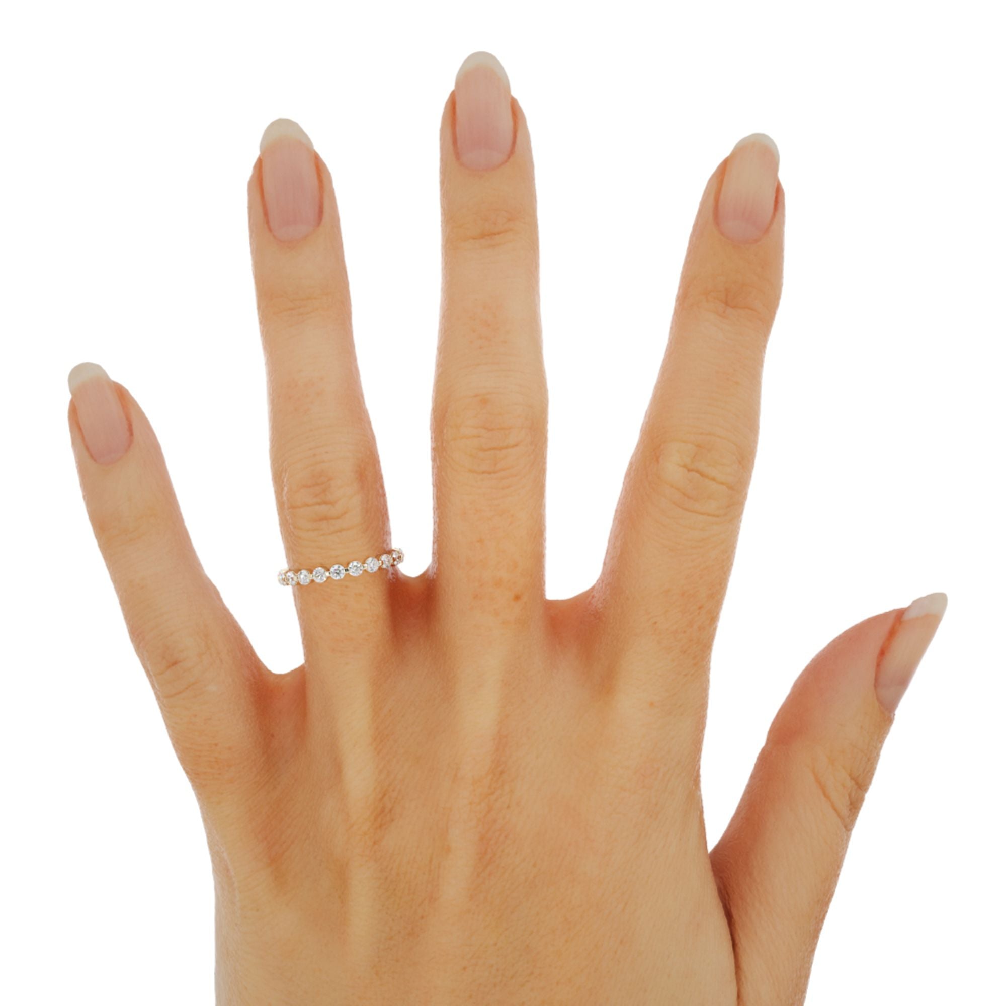 Half Eternity Natural Round cut Diamond Wedding Band