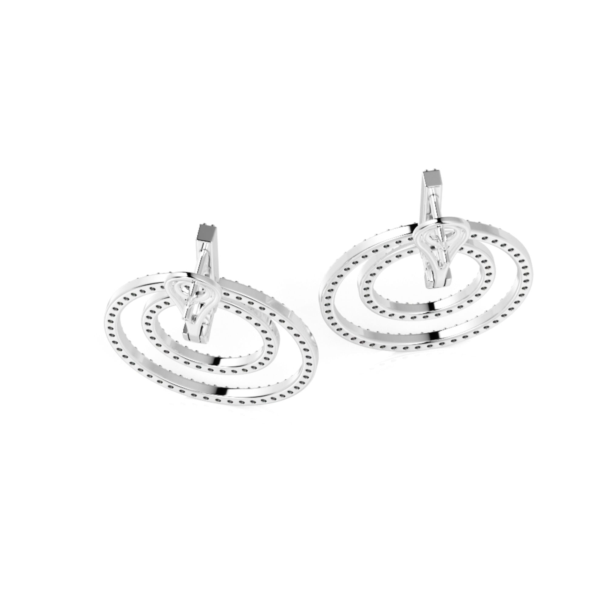 Circles Earrings 1.5 Natural Diamonds in White Gold