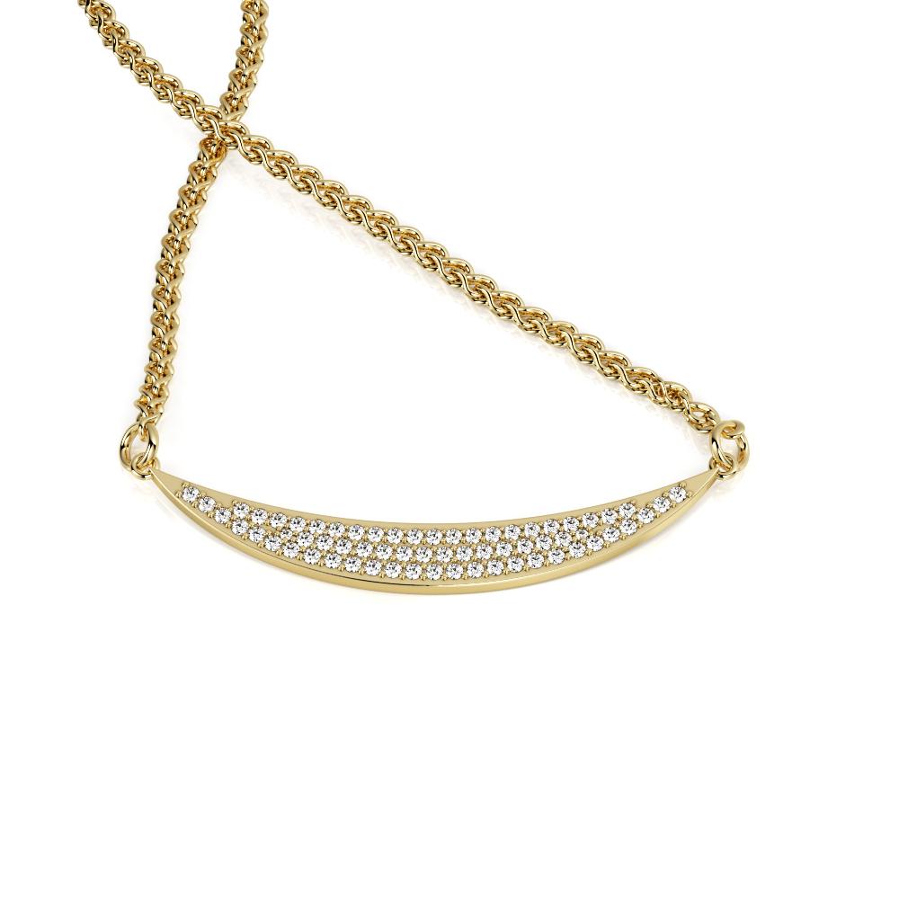 Natural Diamond Pav'e Pendant with a Yellow Necklace
