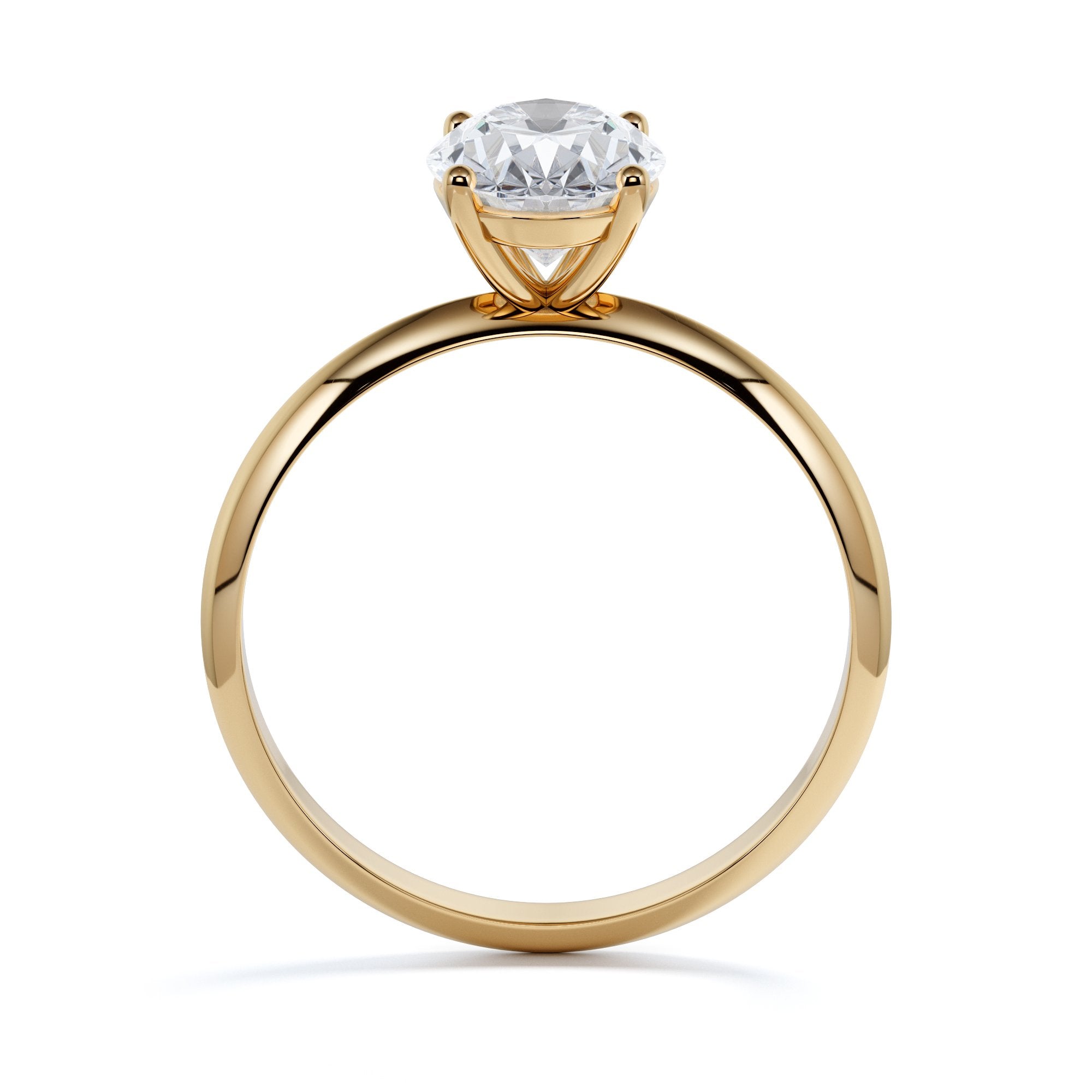 4 prongs Natural Oval  Diamond Engagement Ring