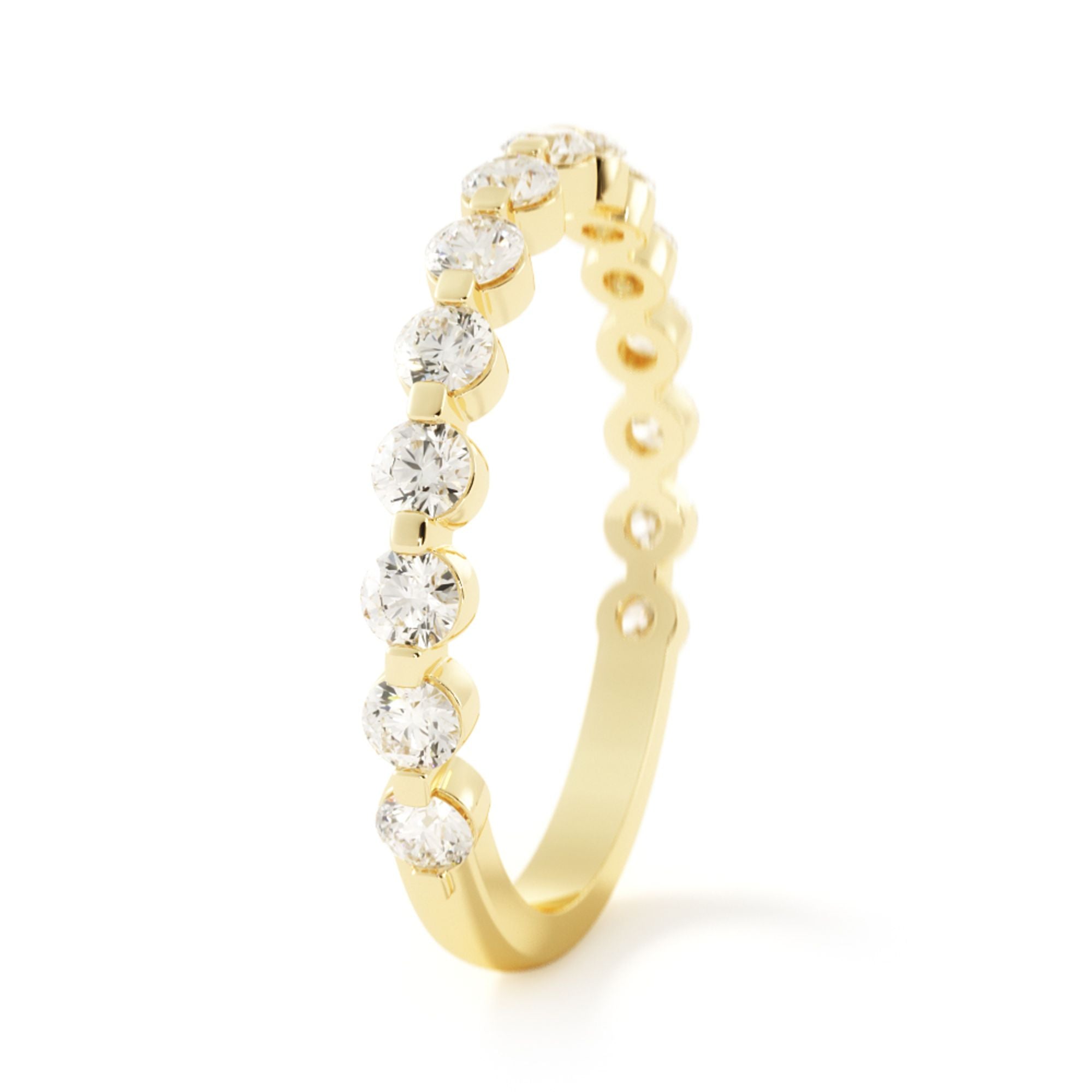 Half Eternity Natural Round cut Diamond Wedding Band