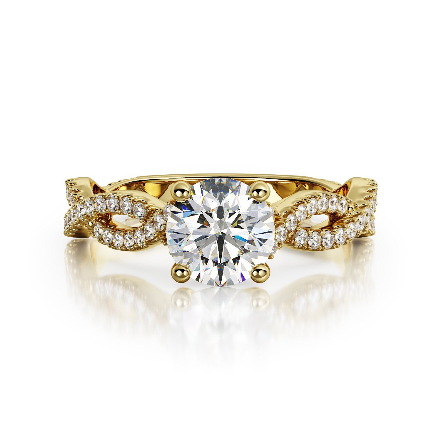 Accent Diamonds Natural Round  Diamond Engagement Ring