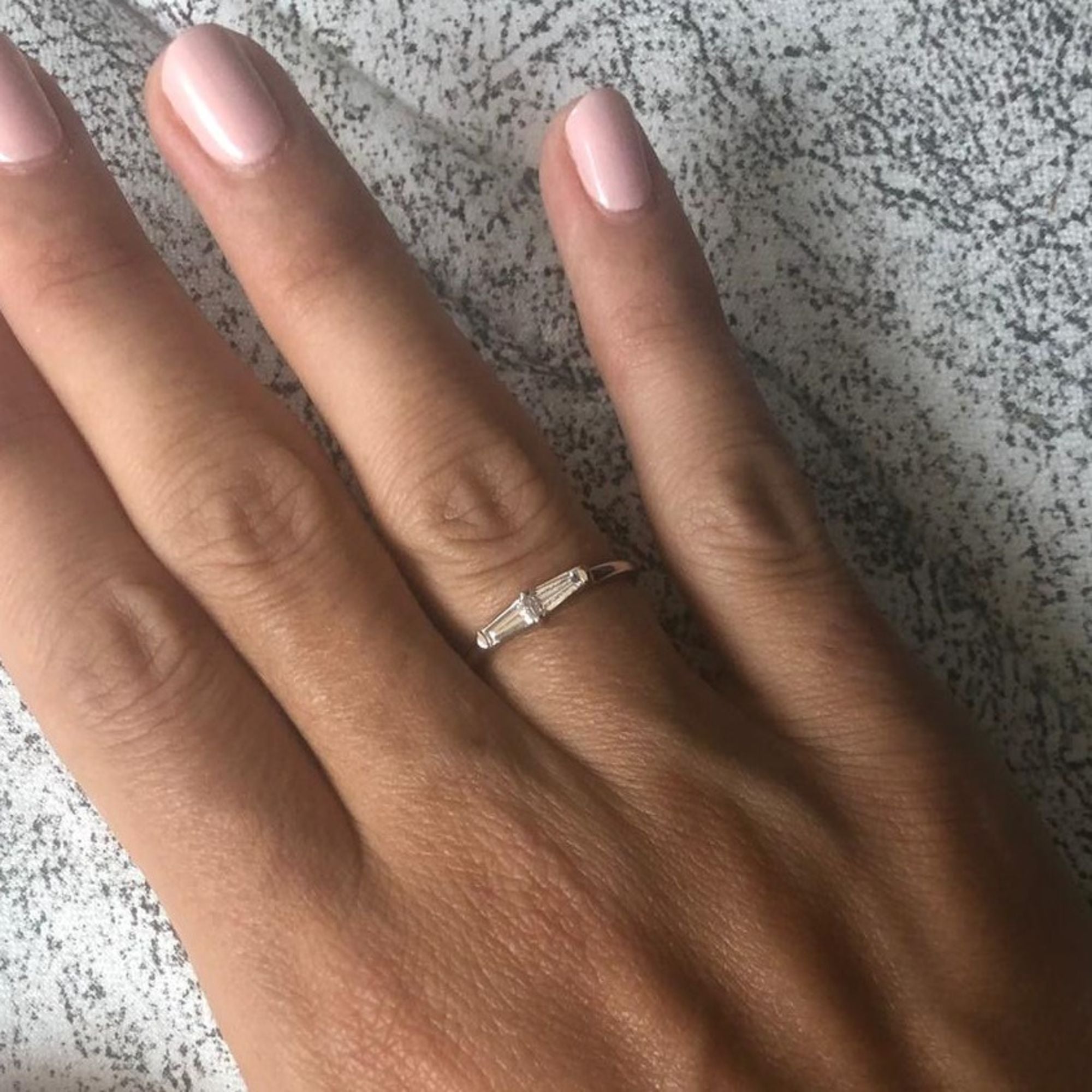 Lampshade - Geometric Natural Tappered cut Diamond Wedding Band