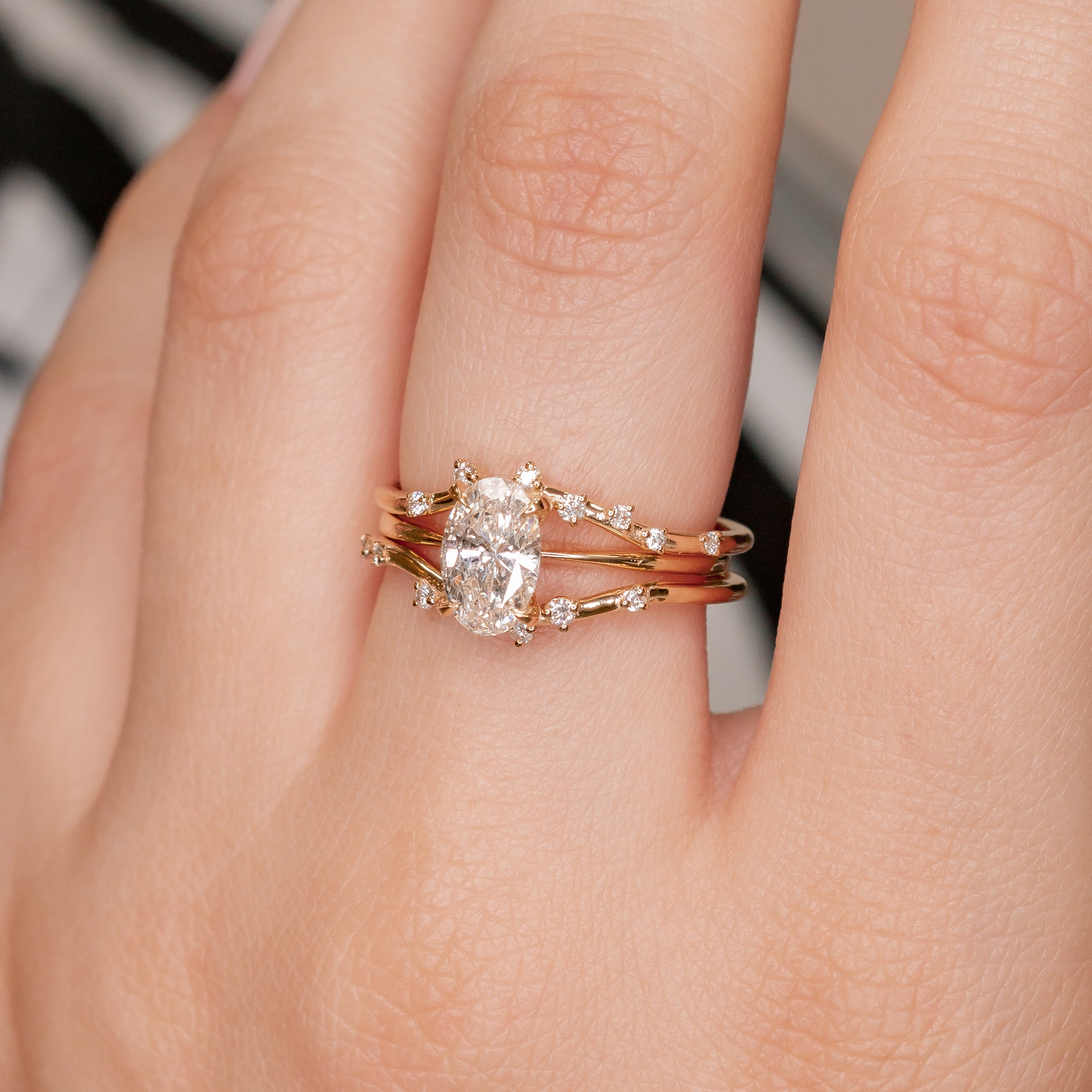 Double Band Natural Round cut Diamond Wedding Band