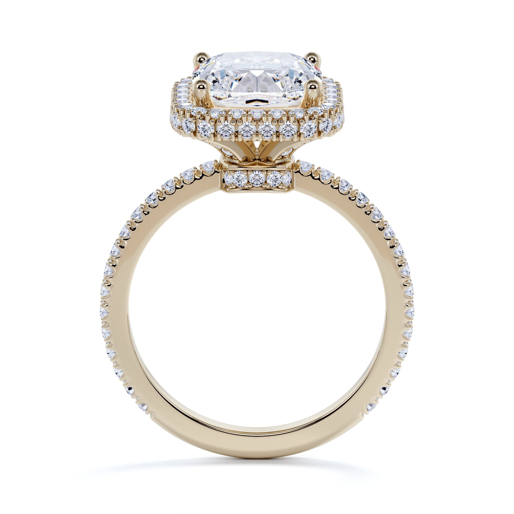 Cushion Halo Natural Cushion cut Diamond Engagement Ring