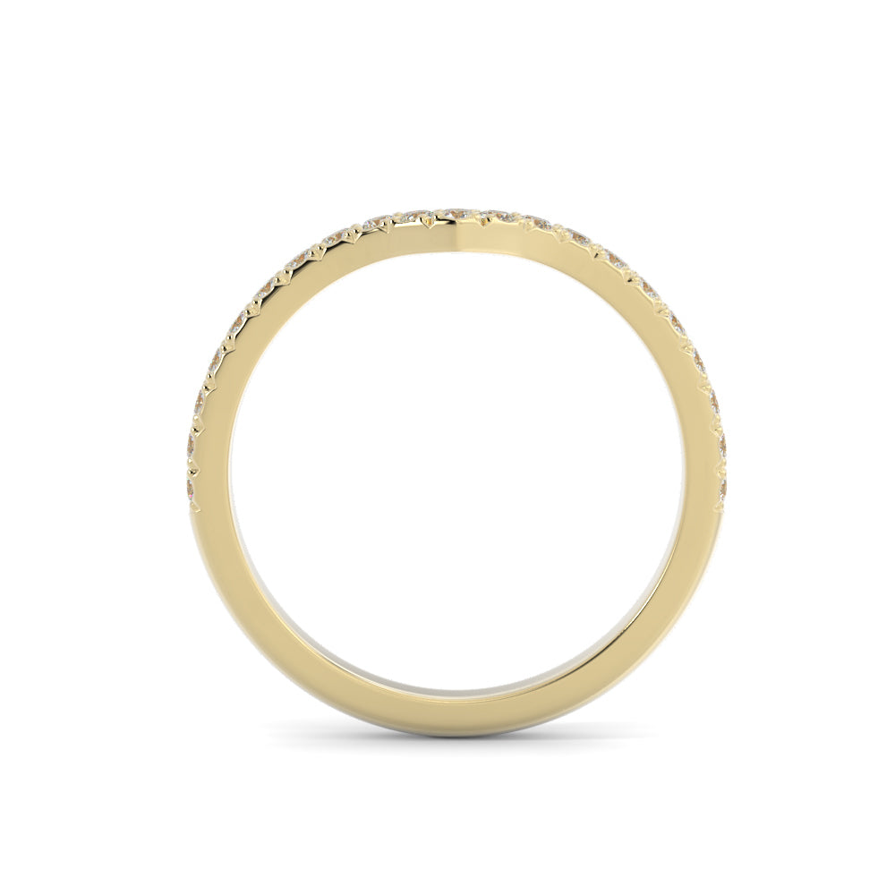 Soft Light - V-Band Natural Round cut Diamond Wedding Band