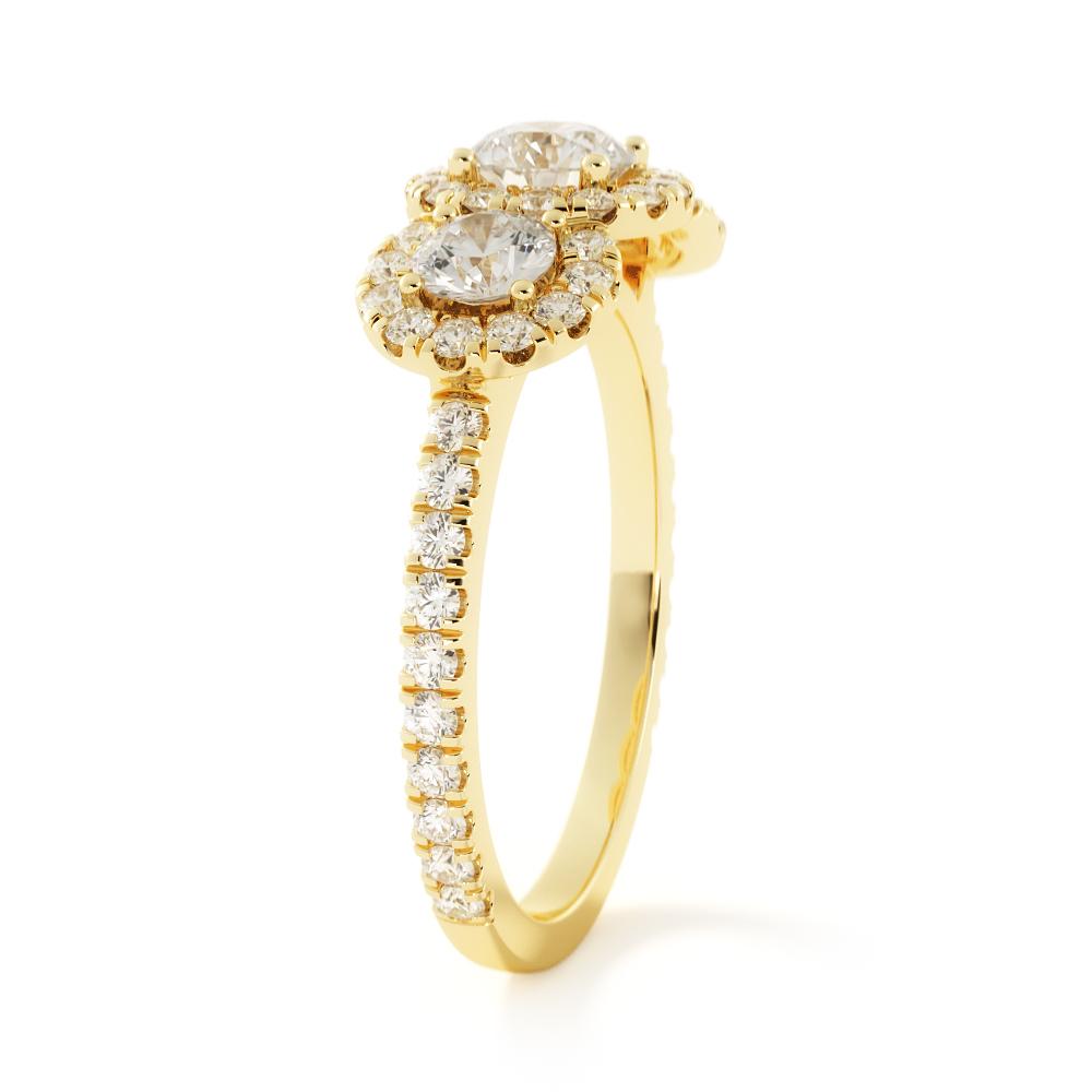 Halo Natural Round  Diamond Engagement Ring