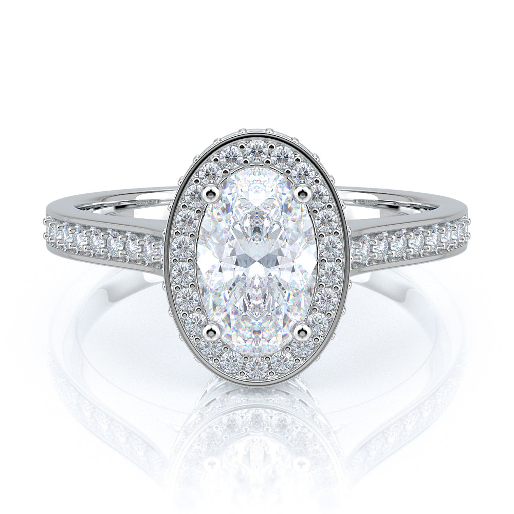 Vintage Channel Natural Oval  Diamond Engagement Ring