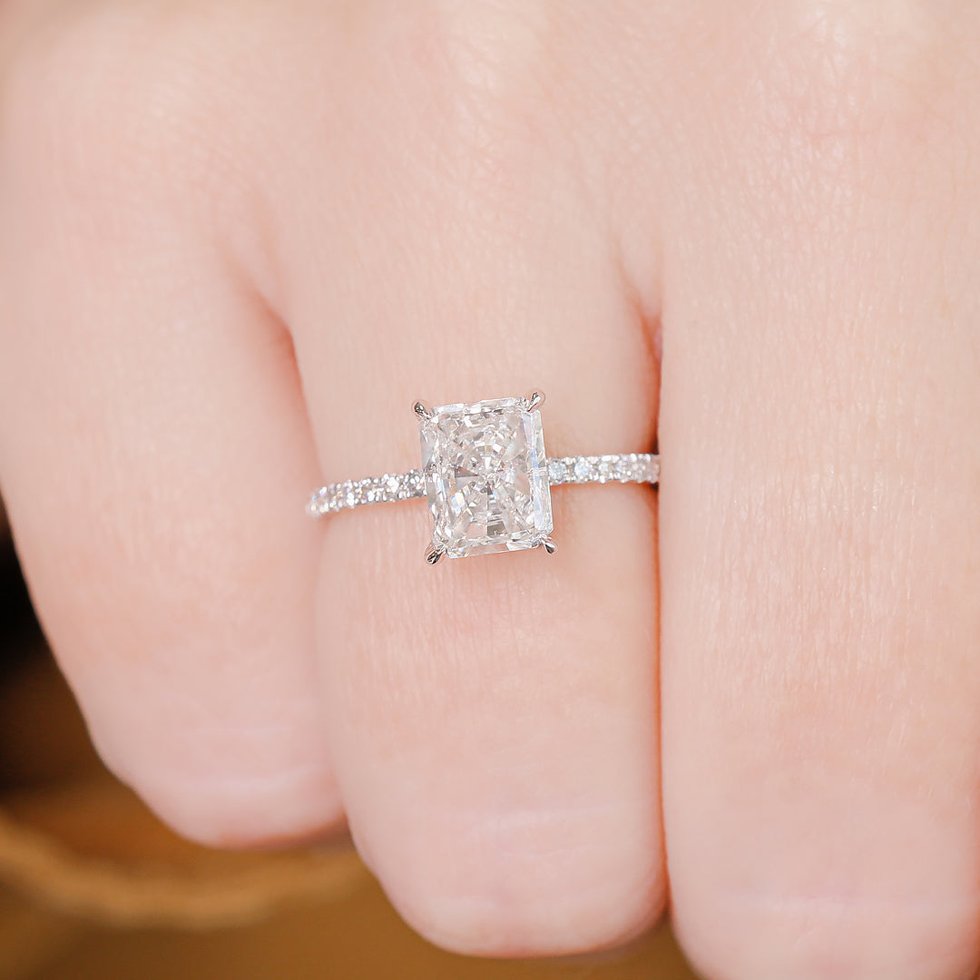 2.3 Carat Natural Radiant Cut Diamond Engagement Ring