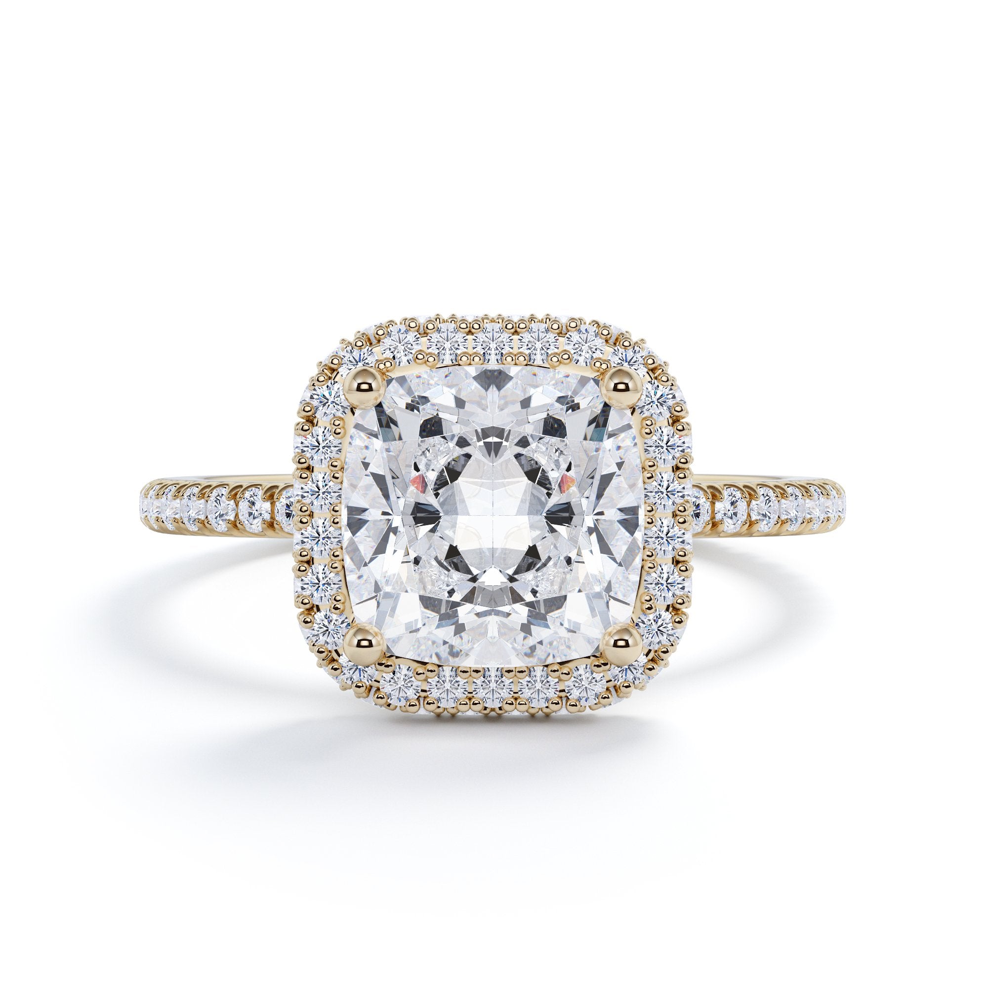 Cushion Halo Natural Cushion cut Diamond Engagement Ring