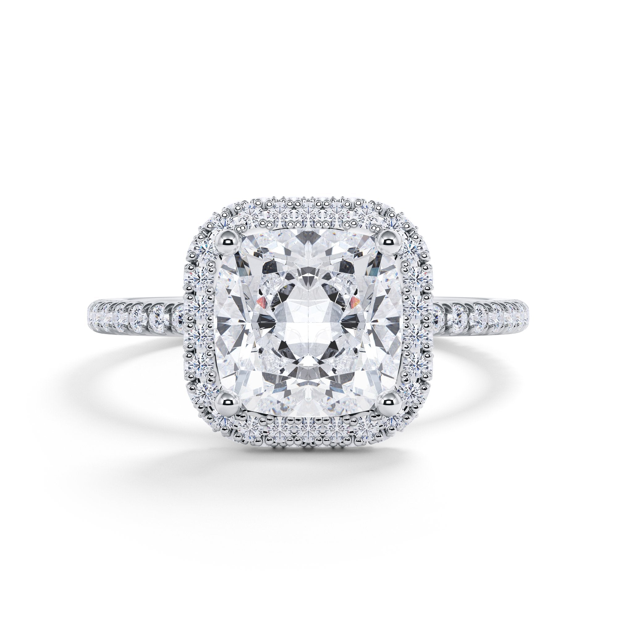 Cushion Halo Natural Cushion cut Diamond Engagement Ring