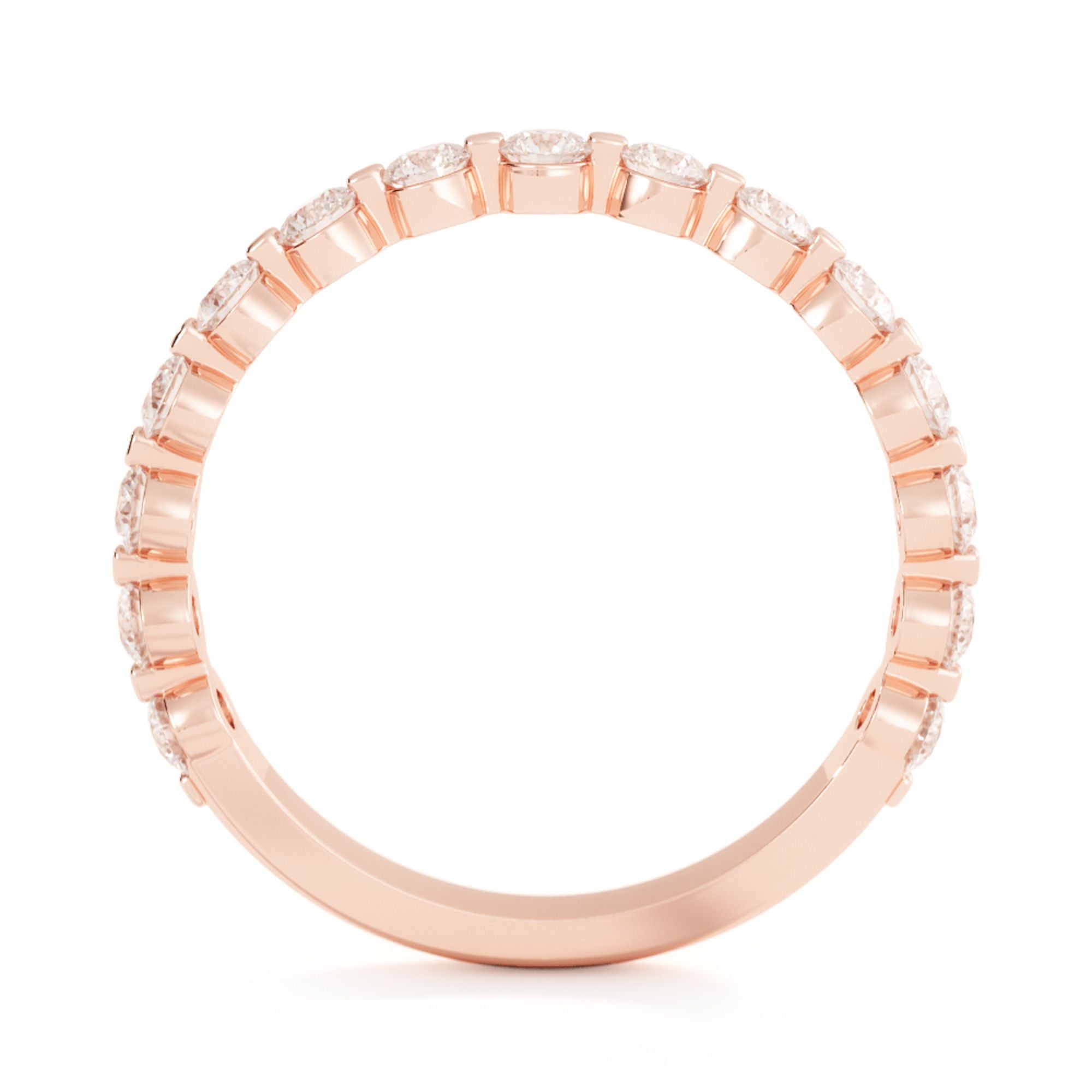Half Eternity Natural Round cut Diamond Wedding Band