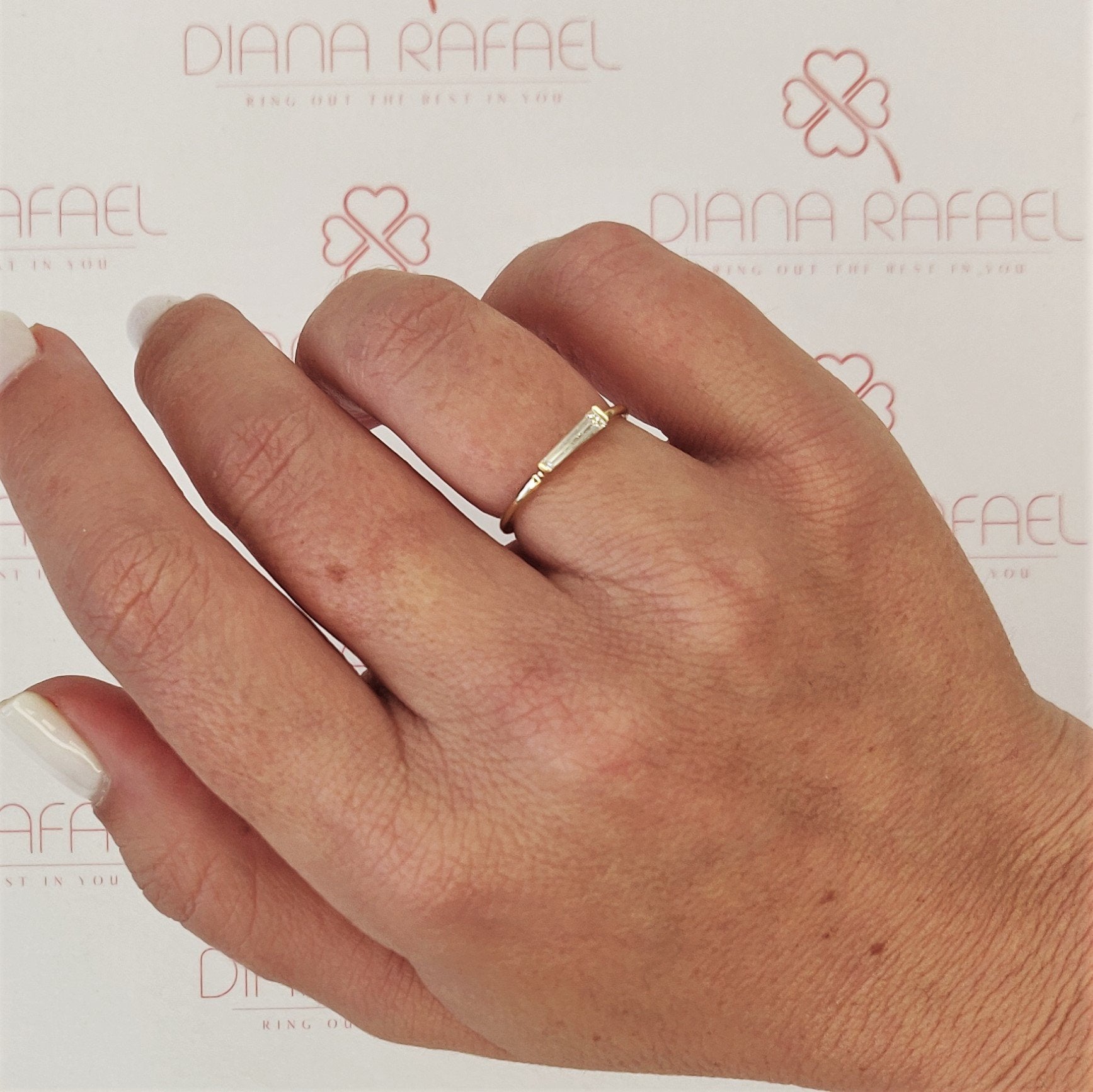 Asymmetrical Natural  cut Diamond Wedding Band