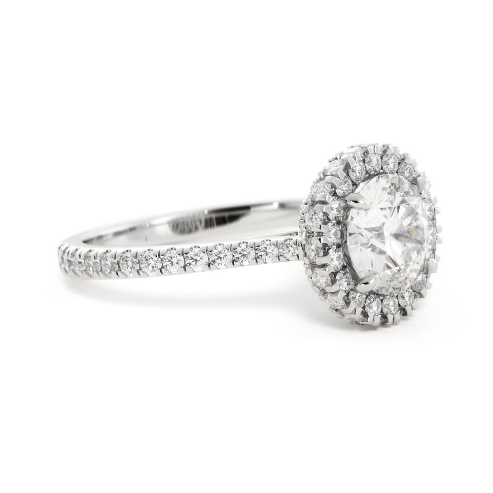 Sonce - Decorative Natural Round Diamond Engagement Ring