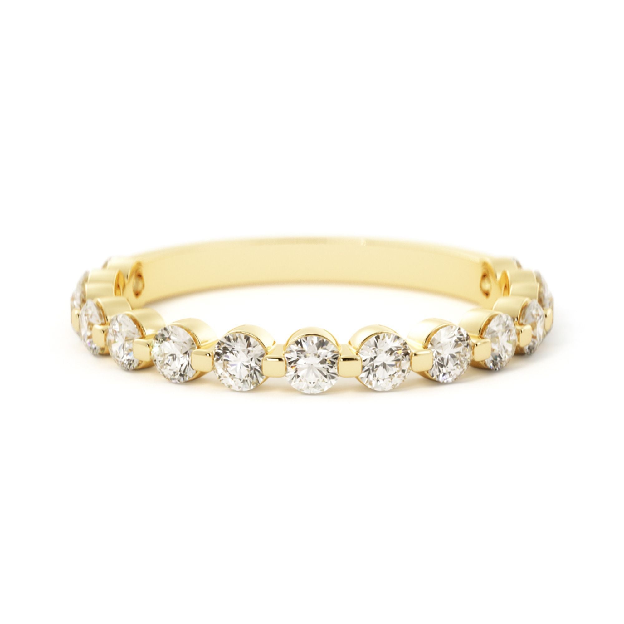 Half Eternity Natural Round cut Diamond Wedding Band