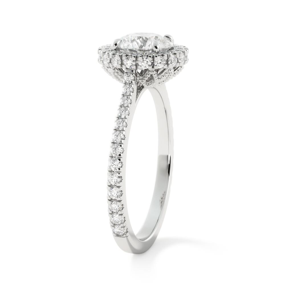 Sonce - Decorative Natural Round Diamond Engagement Ring