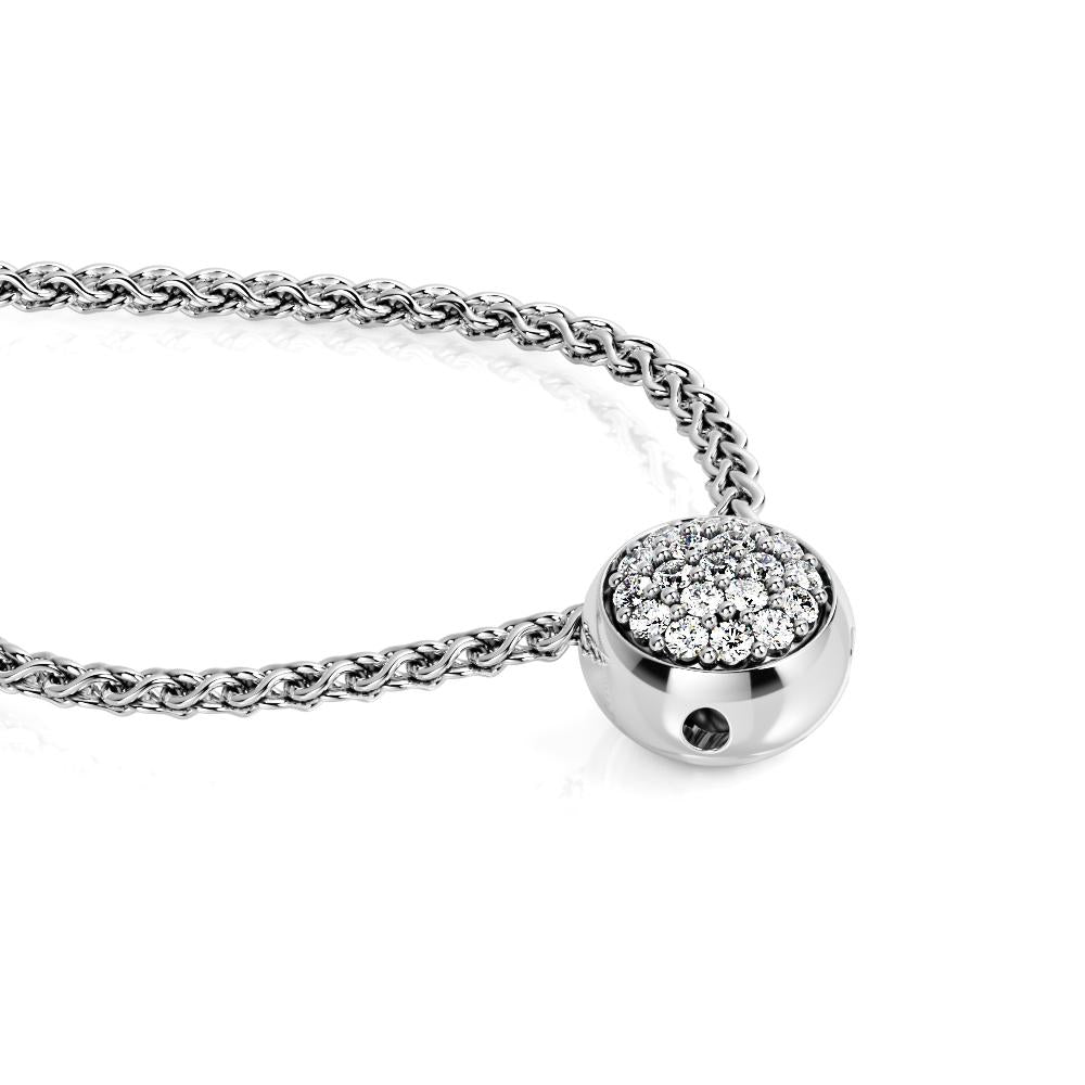 Natural Diamond Pav'e Pendant with a White Necklace