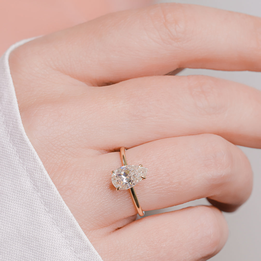 Hidden Halo Natural Pear Diamond Engagement Ring
